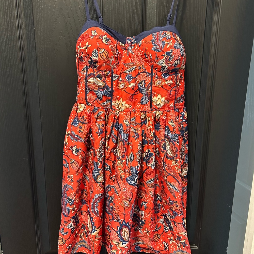 Floral Red and Blue Women's Dress